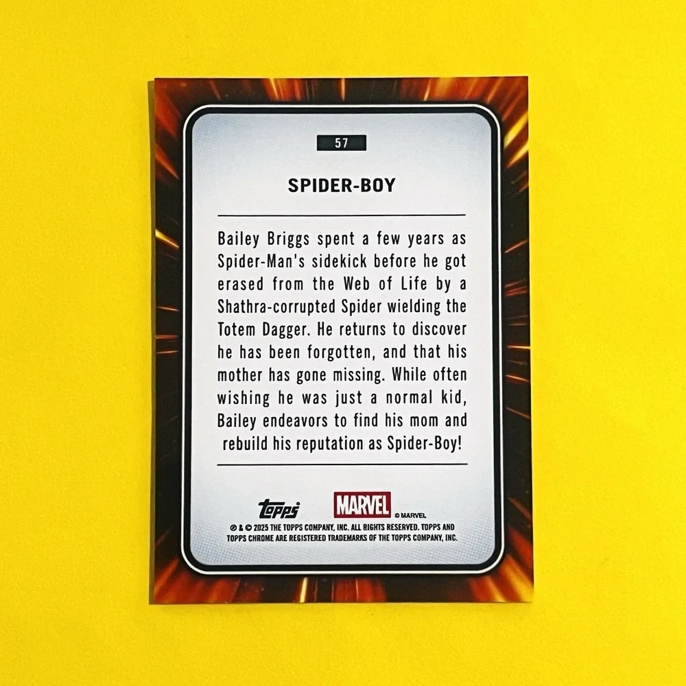 2025 Topps‎ Chrome Marvel Spider-Boy #57 Base Card